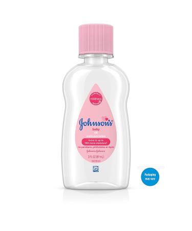 Johnson's Baby Oil 3 fl. oz - Hypoallergenic & Original Mineral Oil for Moisture Protection - Buy Online on SooperMarket.com