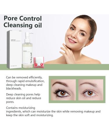 Heartleaf Pore Control Cleansing Oil Oil Cleanser for Face Calming Skin Refreshing Daily Makeup Blackheads Removal Facial Cleanser Oil for All Skin Types with Cotton Pad(100ml) - Buy Online on SooperMarket.com