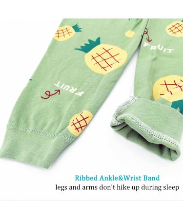 YANWANG 100% Cotton Baby Pajamas Set | Long Sleeve Sleepwear | Pineapple Print | 6-12 Months - Buy Online on SooperMarket.com