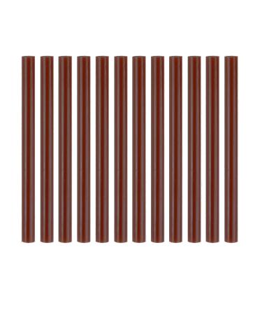 HUIHUIBAO 12 PCS Colored Hot Glue Sticks, Mini Hot Melt Adhesive Glue Stick for DIY Art Craft, 7 x 100mm, Brown