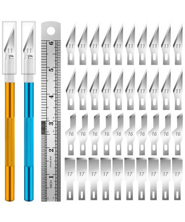DIYSELF Exacto Knife Upgrade Precision Carving Craft Knife Hobby Knife Kit 40 Spare Knife Blades for Art, Scrapbooking, Stencil Knife Set