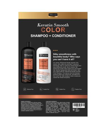 TRESemm Keratin Smooth Color Shampoo & Conditioner - Anti-Fade Anti-Frizz for Color-Treated Hair (28 Oz) | Buy Internationally Online - Buy Online on SooperMarket.com