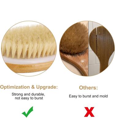 Saunnihen 43cm Bamboo Back Brush - Natural Bristle Shower & Dry Brush for Dead Skin & Cellulite Removal | International Shipping - Buy Online on SooperMarket.com