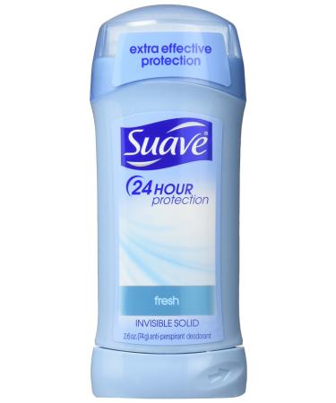Suave 24 Hour Protection Fresh Invisible Solid Anti-Perspirant 2.6 oz.(Pack of 6) Fresh 2.6 Ounce (Pack of 6)