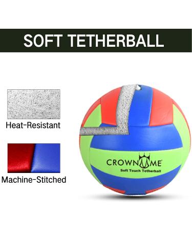 CROWN ME Glow in Dark Tetherball Ball Set - Includes Rope, Carabineer Hoop, Pump - Red/Green/Blue - 2 Needles - Buy Online on SooperMarket.com