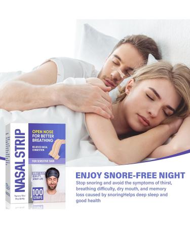 100Pcs Nasal Strips for Snoring and Better Nose Breathing - Gentle Anti Snoring Solution for Effective Nasal Congestion Relief - Buy Online on SooperMarket.com
