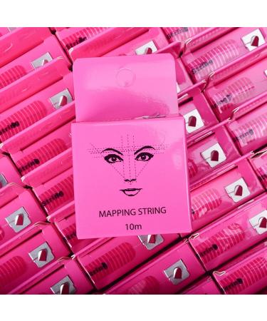 Pink 10M Microblading Mapping String | Mess-Free Eyebrow Positioning Tool | Semi-Permanent Brow Ruler for Perfect Makeup - Buy Online on SooperMarket.com