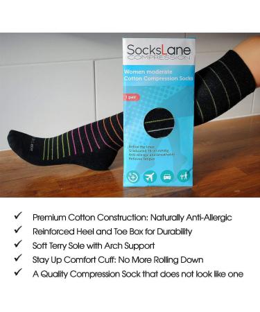 SocksLane Cotton Compression Socks - 15-20 mmHg Support, Knee-High Nude, Women & Men, M/L (1 Pair) - Buy Online on SooperMarket.com