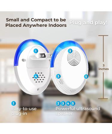 Okutani Ultrasonic Pest Repeller 6 Pack - Indoor Electronic Pest Control for Spiders, Roaches, Insects, Rodents - Mouse Repellent Plugin for Home - White - Buy Online on SooperMarket.com