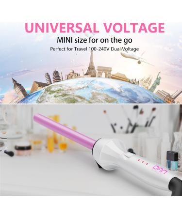 DAN Technology 1/2 Inch Curling Iron - Adjustable Temperature Tourmaline Ceramic Dual Voltage Hair Wand for International Use - 60 min Auto Shut Off - Buy Online on SooperMarket.com