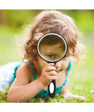 Big Magnifying Glass 10X Magnifying Glass for Kids Applied to Science Books Newspaper Reading Insects Hobby Observation Premium Non-Slip Soft Hand Shank Magnifying Glasses for Seniors Kids Black - Buy Online on SooperMarket.com