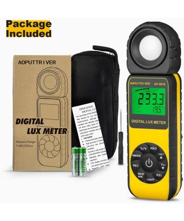 AP-881E Lux Meter for Plants - 3999 Display, Range 0-1300,000Lux, Lux/Fc Unit, MAX/MIN, Backlight, Data Hold, Data Storage - Shop Now - Buy Online on SooperMarket.com