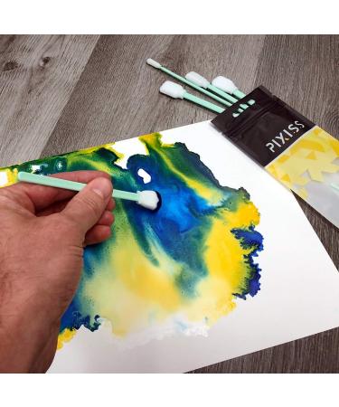 Pixiss Detail Alcohol Ink Blending Tools - 10 Pack with 5 Sizes Foam Tips for Inks, Chalks, Markers, Pencil, Charcoal on Yupo Paper and Other Mediums - Buy Online on SooperMarket.com