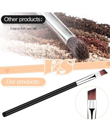 Angled Eyeliner Brush Set - Slanted Flat Angle Eye Liner & Eyebrow Brush Duo for Precision Makeup Application - Synthetic Bristles for Gel, Powder, Liquid, Cream Liners - Black - Buy Online on SooperMarket.com