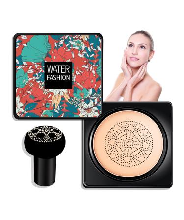 Air Cushion CC Cream Mushroom Head Foundation BB Cream Foundation Makeup Moisturizing CC Cream Liquid Foundation Lasting Matte Concealer Foundation Even Skin Tone Suitable for All Skin(Natural) Difu a