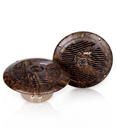 Pyle 6.5 Inch Marine Speakers - IP44 Waterproof and Weather Resistant Outdoor Audio Dual Stereo Sound System with 150 Watt Power, Low Profile Design and Camouflage Hunting Style - 1 Pair - PLMR60DK