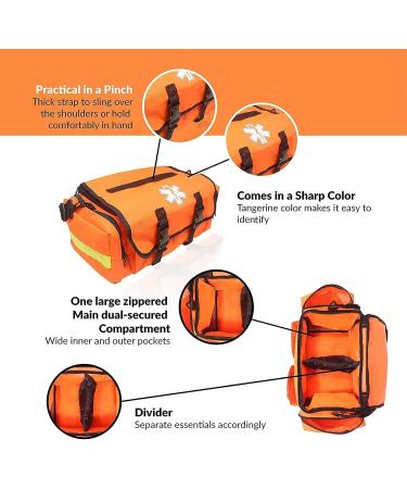 Fully Stocked EMT Trauma Bag with Tourniquet, Chest Seals, and First Aid Supplies - Orange - Buy Online on SooperMarket.com