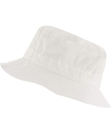 Cute Cotton Bucket Hat for Beach Sun Summer Travel - White (XS-S) - Men, Women, Teens - Packable & Lightweight - Buy Online on SooperMarket.com