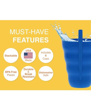 Arrow Home Products Sip A Cup with Built in Straw 10oz 6pk - BPA-free Stackable Kids Straw Cups (Purple/Blue/Green/Orange) - Made in USA - Buy Online on SooperMarket.com