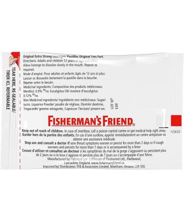 Fisherman's Friend Original Extra Strong Lozenges - Temporary Relief of Cough Sore Throat & Nasal Congestion (8) - Buy Online on SooperMarket.com