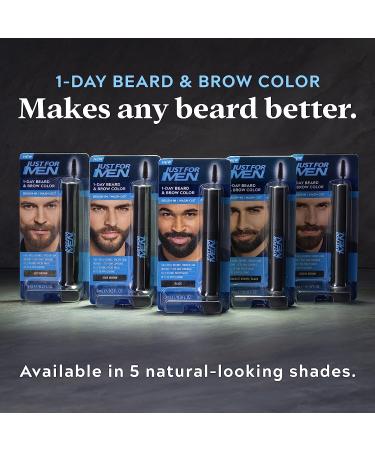 Just for Men 1-Day Beard & Brow Color - Temporary Color for Fuller, Well-Defined Look - Darkest Brown/Black - Buy Online on SooperMarket.com