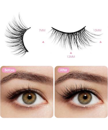 Gjinxi Half Lashes Natural Look Wispy False Eyelashes 15MM 3D Fluffy Faux Mink Lashes Wispy Cat Eye Lashes Look Like Extensions Curly Soft Fake Lashes 10 Pairs Style2 - Buy Online on SooperMarket.com