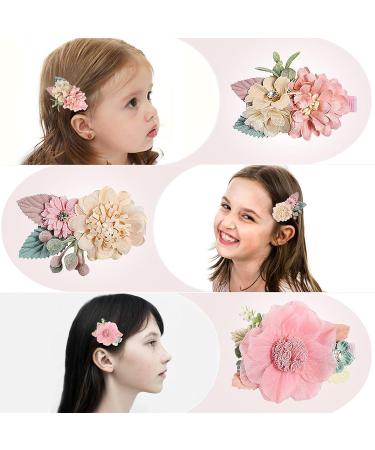 Supgomax Flower Hair Clips - 6 Pack Baby & Girls Hair Accessories | Floral Hair Loop Clips for Perfect Styling - Buy Online on SooperMarket.com