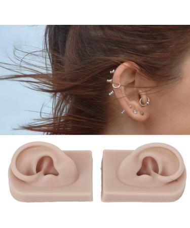 Silicone Ear Model Left and Right Soft Flexible Model Fake Ear Piercing Practice Human Ear Model Silicone Ear for Jewelry Display Acupuncture Teaching (#3) - Buy Online on SooperMarket.com
