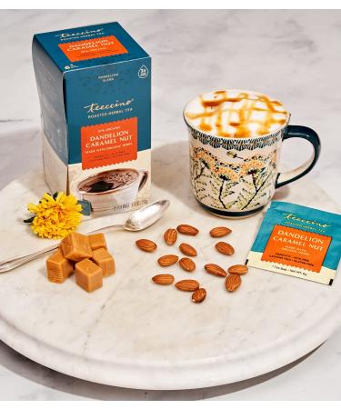 Teeccino Dandelion Caramel Nut Herbal Tea - Caffeine Free, 25 Bags (5.3 oz) - Buy Online on SooperMarket.com