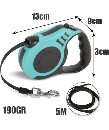 5M Retractable Dog Leash - Extendable Automatic Leash for Small Animals | Blue Dog Leash Kit - Buy Online on SooperMarket.com