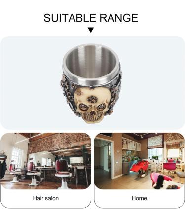 Osaladi Stainless Steel Shaving Bowl - Premium Razor Soap Foam Cup for Men | Skull Design Wet Shaving Accessories - Buy Online on SooperMarket.com