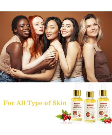 3 Pack Face Oil Gua Sha Set - Organic Rosehip Seed Oil Vitamin E & C - Facial Massage Oil & Gua Sha Tool - Buy Online on SooperMarket.com