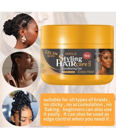 Joyeee Braid Gel Twist Lock Edge Control Gel for Hair Defining Curly Hair Favorite No White Residue Extreme Hold & Reduces Frizz for Braids Locs Twists Cornrows Wavy or Kinky Hair 113.5g Yellow-4oz - Buy Online on SooperMarket.com