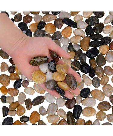 Hisredsun 2.1 lb Natural Polished Pebbles - 0.4-1 inch Decorative Stones for Garden, Aquarium and Vase Fillers - 0.95kg Multi-Use River Rocks - Buy Online on SooperMarket.com