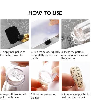 Buy 2-Piece Nail Art Stamper Set | Silicone Transparent Soft Stamp for French Nails | DIY Manicure & Nail Stamping Tools - Buy Online on SooperMarket.com