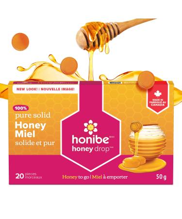 Honibe Honey Drops | 100% Pure Honey | Solid Honey Sweetener | Soothes Sore Throat | Pack of 12 20 Drops per Pack (240 Drops)