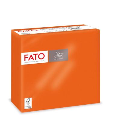 FATO-disposable napkins softness and gentleness pack with 40 napkins size 38x38 folded in 4 2-layer color orange 100% pure cellulose paper FSC certified