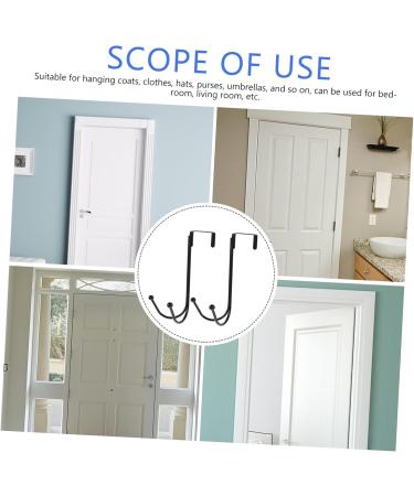 PLAFOPE 4 Pcs Hangers Black Coat Rack Towel Hook Hats Robes Mounted Clothing Rack Hanger Hook Door Hook Iron - Buy Online on SooperMarket.com