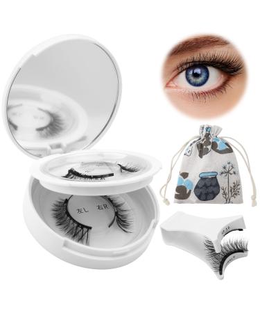 Magnetic Eyelashes with Applicator Natural Look Magnetic Lashes with Applicator 2 Pairs Reusable Magnetic Eyelashes False Eyelashes Manga Cat Eye Magnetic Eyelashes without Eyeliner No Glue Needed