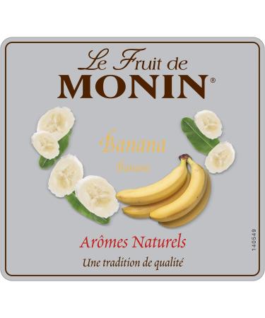 MONIN Banana Fruit Mix Puree 1L - Vegan-Friendly Allergen-Free 100% Natural Flavours - For Cocktails and Frappes - Buy Online on SooperMarket.com