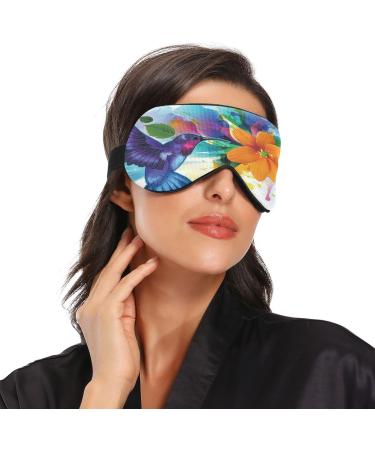 Haskirky Light Blocking Eye Mask - Adjustable Breathable Travel Mask for Deep Sleep - Men & Women - Office Yoga Meditation Mask - Watercolor Bird Design - Buy Online on SooperMarket.com