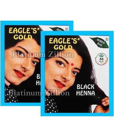 Eagle's Gold Black Henna Hair Colour Dye Powder - Unisex 2 Boxes (12pcs X 10g) - Buy Online on SooperMarket.com