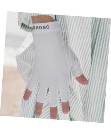 Mikinona 1 Pair UV Gloves Gel Nail Gloves Half Finger Gloves Outdoor Gloves Nail Art Skin Care Supply Summer Beach Gloves Womens Gloves UV Hand Protection Shield White LED Women's Fabric - Buy Online on SooperMarket.com