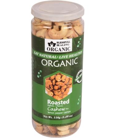 Blessfull Healing Organic Natural Vegan Lemon Pepper Roasted Halves/Pieces Cashew Nuts Crunchy Kaju 150 Gram - Buy Online on SooperMarket.com