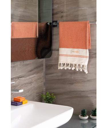 Evelynen Turkish Hand Towels Set of 2 - Boho Farmhouse Decor | 100% Cotton | 16x32 - Brick - Buy Online on SooperMarket.com
