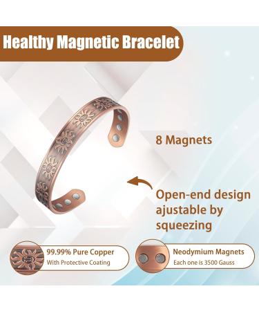 EnerCoppeX Copper Magnetic Bracelet for Women - Detox Jewelry with 3500 Gauss Magnet (CPB-2052) - Buy Online on SooperMarket.com