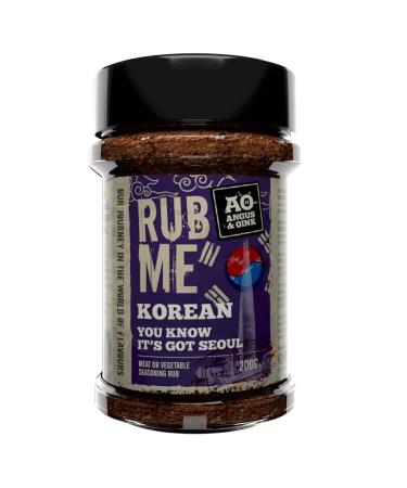Angus & Oink Rub Me BBQ Seasoning- Korean | Bold Flavours & Colourful Blend of Paprika Black Pepper Sesame Ginger Chilli & More | No Preservatives | 200g