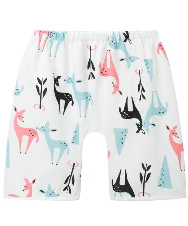 Baby Toilet Training Pants Kids 2 in 1 Waterproof Reusable Cotton Nappy Diaper Skirt Cute Cartoon Skort Pants Fawn Low Waist M