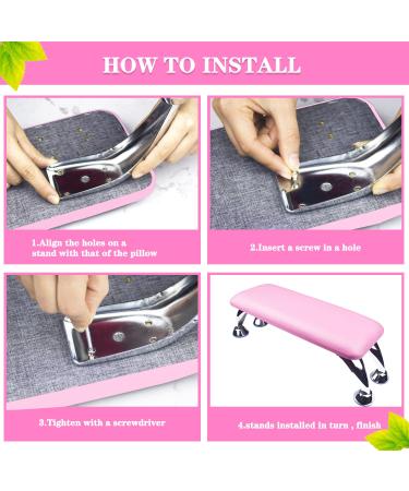 Microfiber Leather Nail Arm Rest Cushion - Hand Rest for Acrylic Nails and Toenails - Manicure Stand Pillow for Nail Art - Pink - Buy Online on SooperMarket.com