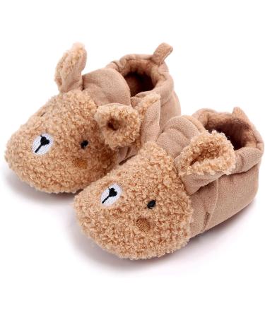 Exemaba Baby Winter Warm Shoes - Anti Slip Fleece Booties for Girls Boys (9-12 Months, Coffee) - Buy Online on SooperMarket.com